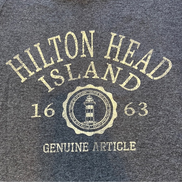 Vintage Delta Pro Weight Gray Hilton Head Island Graphic Tee Adult Large - Picture 2 of 8